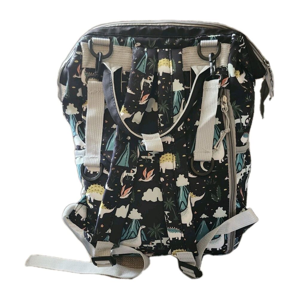 You Are My Sunshine Dinosaur Diaper Bag Young Fashion Backpacks Navy Blue - Picture 5 of 15
